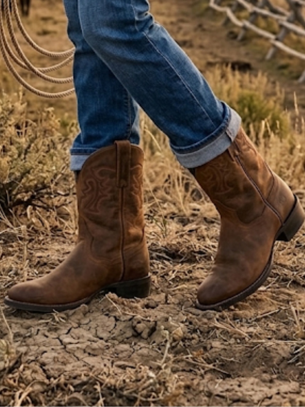 Dan Post Women’s Cowboy Western Leather Heeled Mid Shaft Boots Accent Stitching